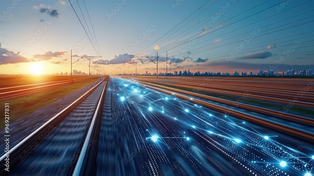 Solar-powered high-speed rail connecting sustainable cities in a green landscape Solar-powered high-speed rail connecting sustainable cities in a green landscape