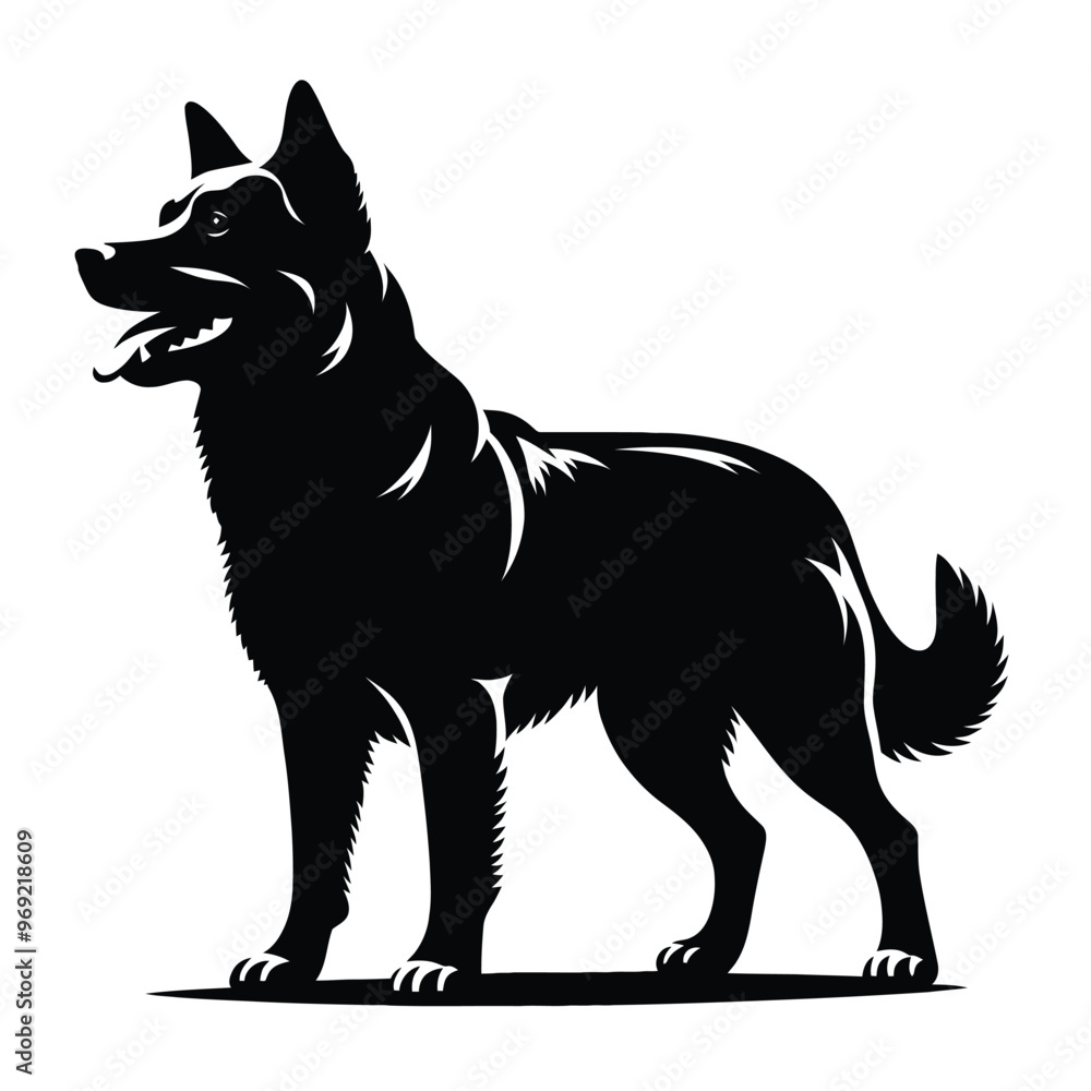 Silhouette of an Australian Cattle Dog Silhouette of an Australian Cattle Dog
