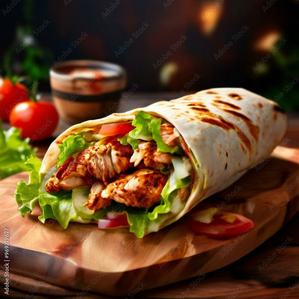 Shawarma sandwich gyro fresh roll of lavash pita bread chicken beef shawarma falafel RecipeTin Eatsfilled with grilled meat, mushrooms, cheese. Traditional Middle Eastern snack. On wooden backgroun Shawarma sandwich gyro fresh roll of lavash pita bread chicken beef shawarma falafel RecipeTin Eatsfilled with grilled meat, mushrooms, cheese. Traditional Middle Eastern snack. On wooden backgroun