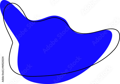 Blue Abstract Liquid Shape Illustration