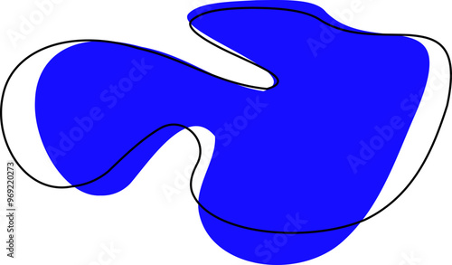 Blue Abstract Liquid Shape Illustration