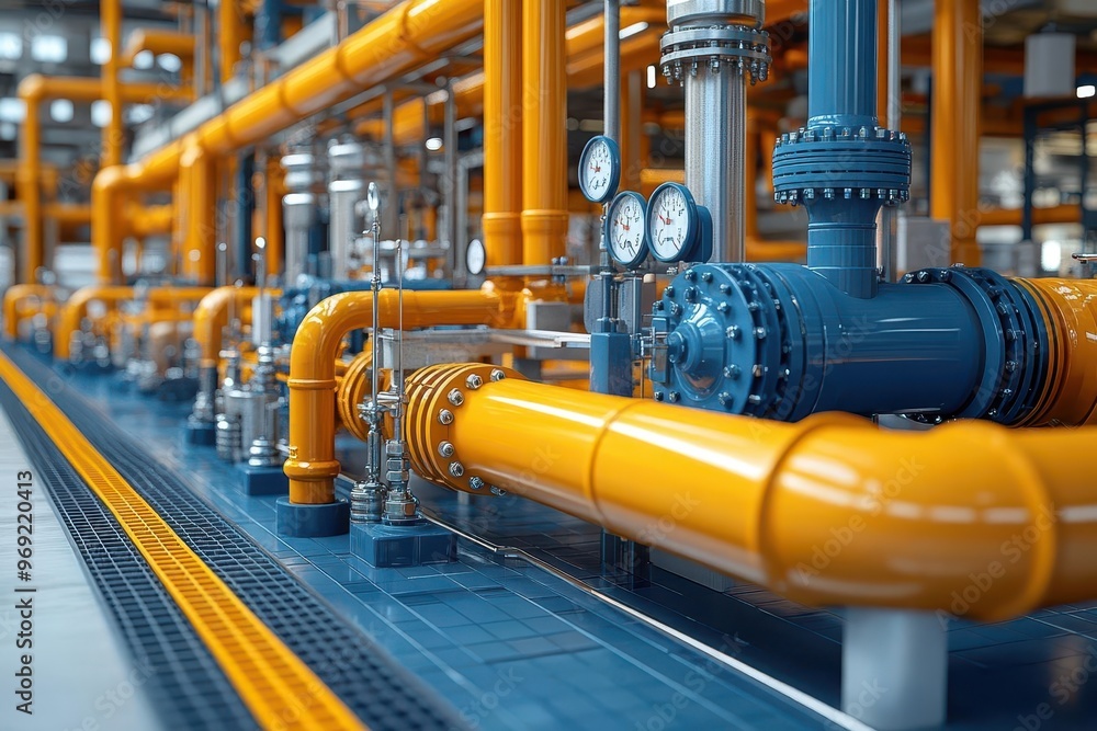 intricate 3d rendering of a complex building piping system showcasing a mazelike network of colorcoded pipes valves and gauges in a cutaway view intricate 3d rendering of a complex building piping system showcasing a mazelike network of colorcoded pipes valves and gauges in a cutaway view