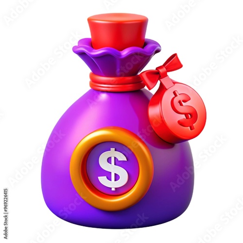 Money bag with dollar icon Cash interest rate business and finance return