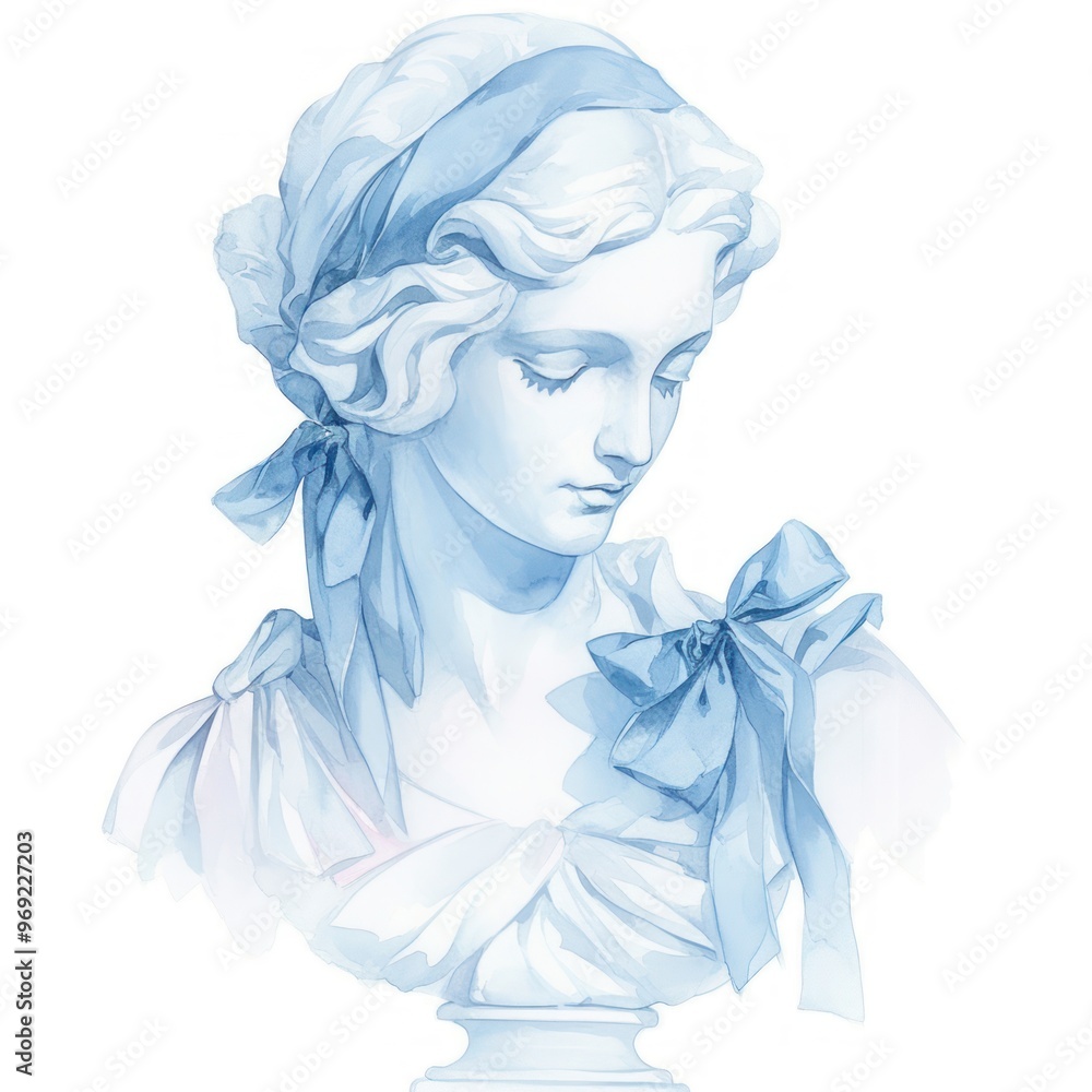 Fototapeta premium Elegant classical bust illustration