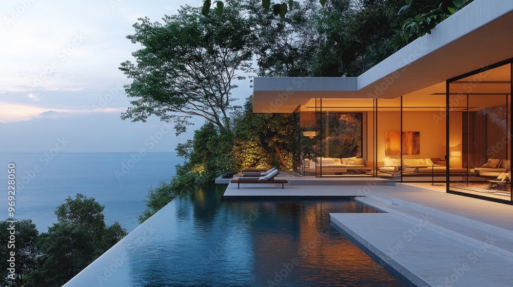 Modern Minimalist Villa with Infinity Pool overlooking the Ocean Modern Minimalist Villa with Infinity Pool overlooking the Ocean