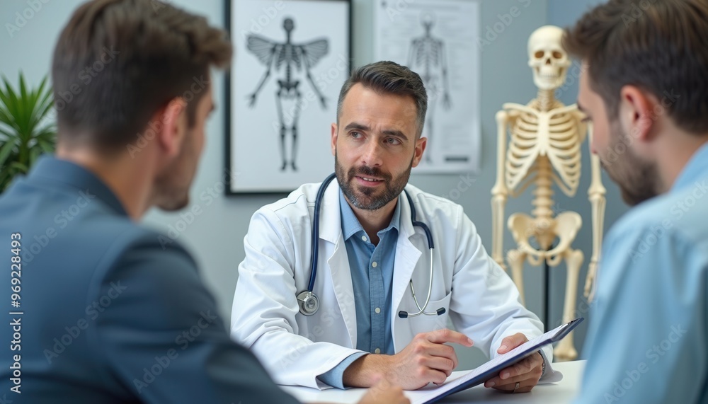 Obraz premium Doctor talking to patient