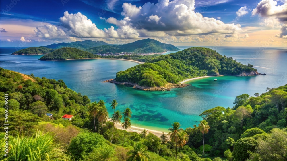 Scenic view of the picturesque landscape in Phuket, Thailand, with stunning ocean and mountain scenery , travel Scenic view of the picturesque landscape in Phuket, Thailand, with stunning ocean and mountain scenery , travel