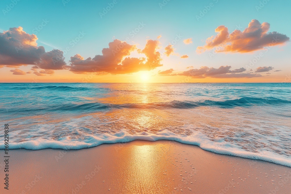 Golden Sunset Over the Ocean Golden Sunset Over the Ocean