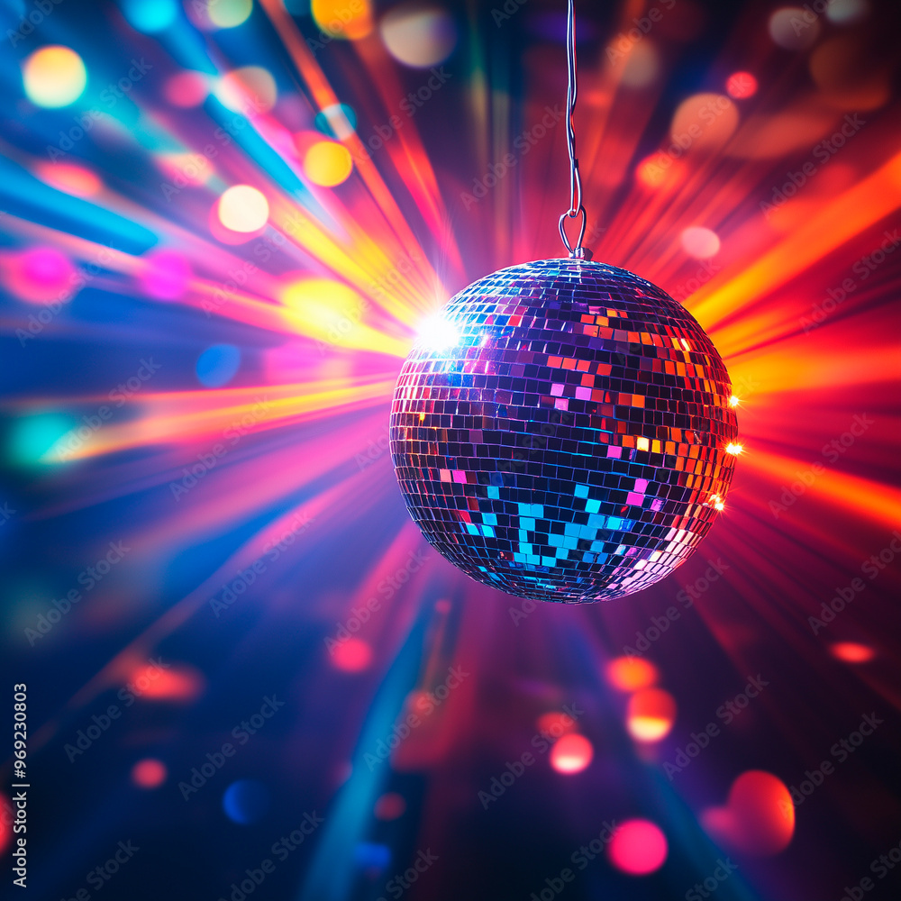 disco ball with colorful lights disco ball with colorful lights