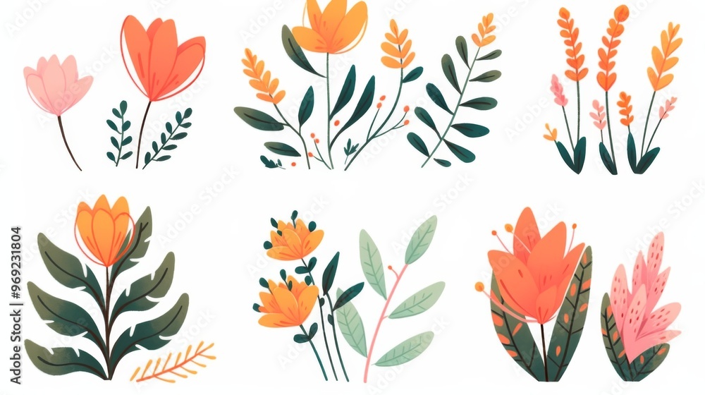 Set of Isolated Naive Cutout Plants in Modern Minimalist Style. Hand-Drawn Colorful Flat Vector Illustrations for Interior Design on Minimalist Cards. Set of Isolated Naive Cutout Plants in Modern Minimalist Style. Hand-Drawn Colorful Flat Vector Illustrations for Interior Design on Minimalist Cards.