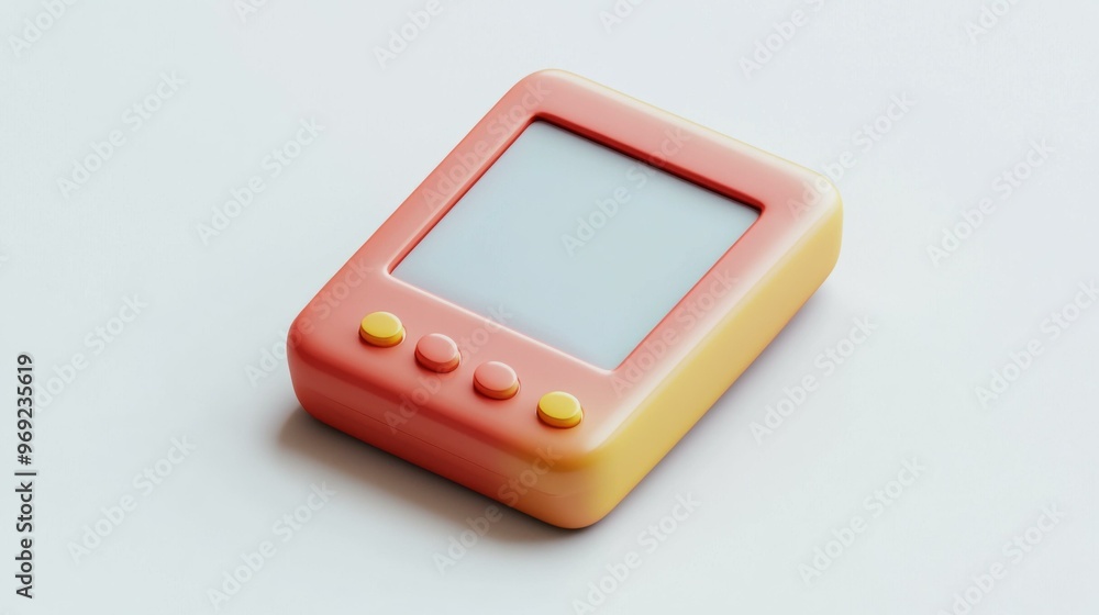 Charming Retro Gadget: A Colorful Handheld Device with Playful Aesthetics Charming Retro Gadget: A Colorful Handheld Device with Playful Aesthetics