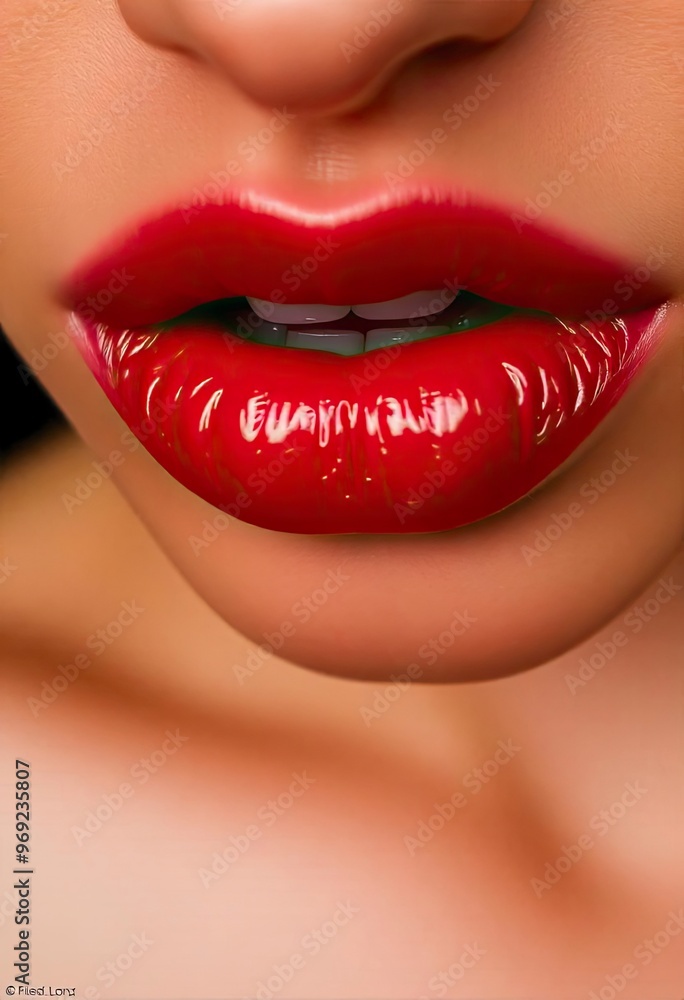 Fototapeta premium Lips and lust close up