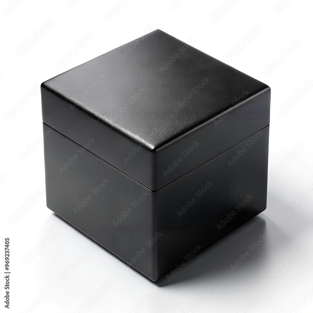 black matte cubic box with sharp corners, velvety texture black matte cubic box with sharp corners, velvety texture