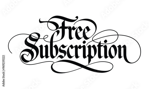Free Subscription Script Typography Vector Design - Handwritten Lettering Artwork