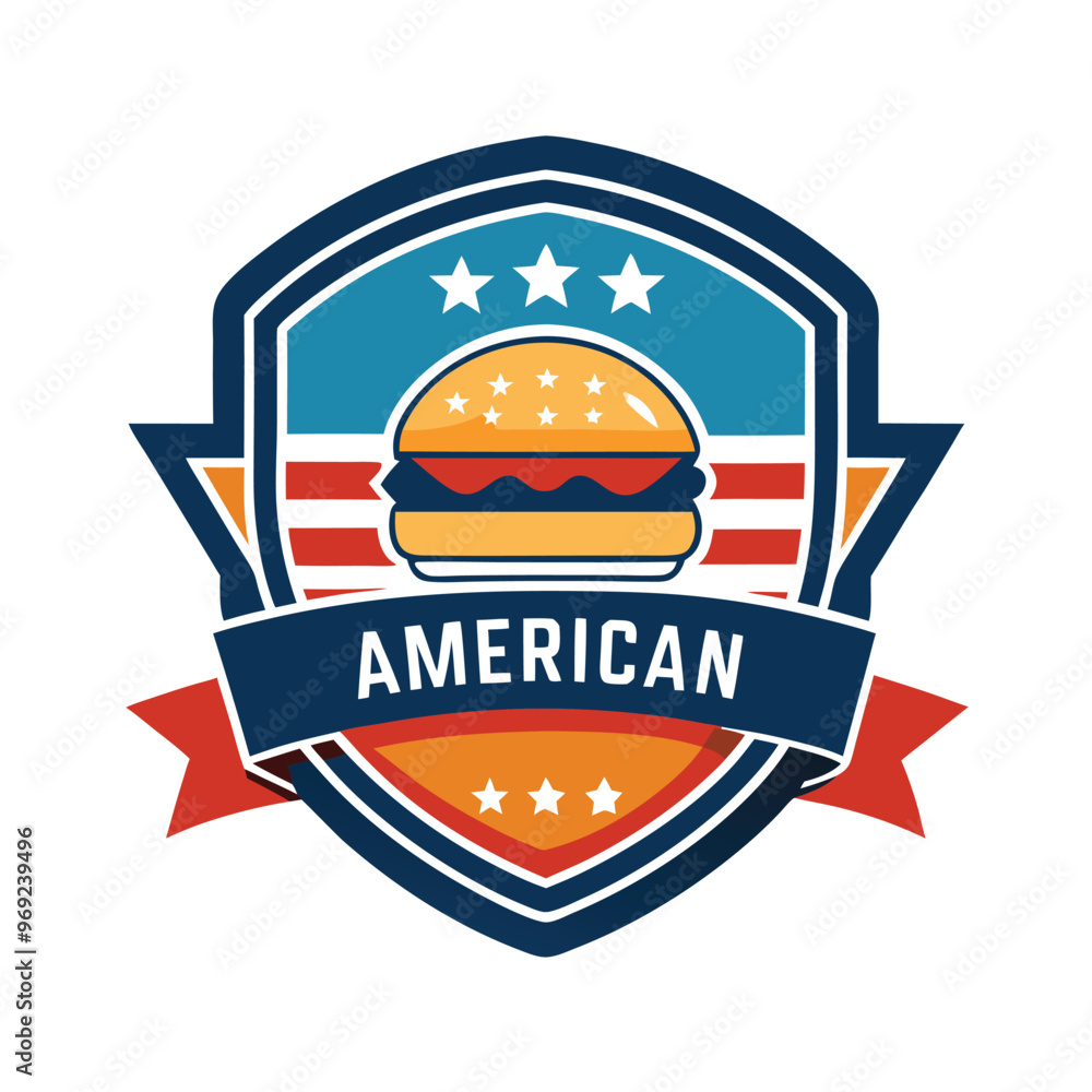 American food badge logo icon vector isolated American food badge logo icon vector isolated