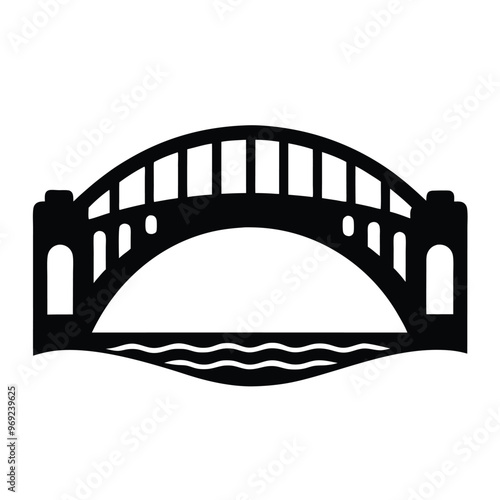 Bridge Vector Design Logo Silhouette Modern Symbol