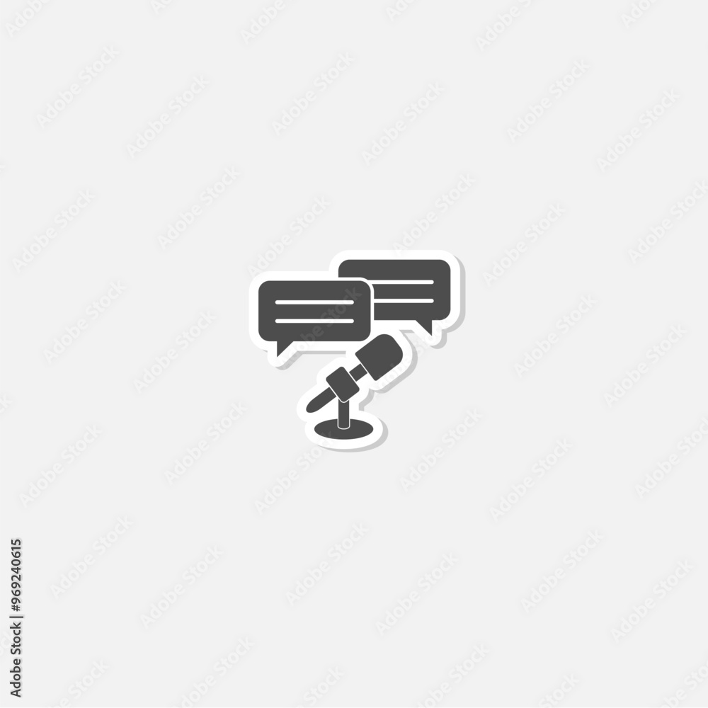 Microphone for Interview icon sticker isolated on gray background Microphone for Interview icon sticker isolated on gray background
