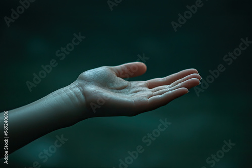 A serene depiction of an open hand reaching out, symbolizing hope and connection