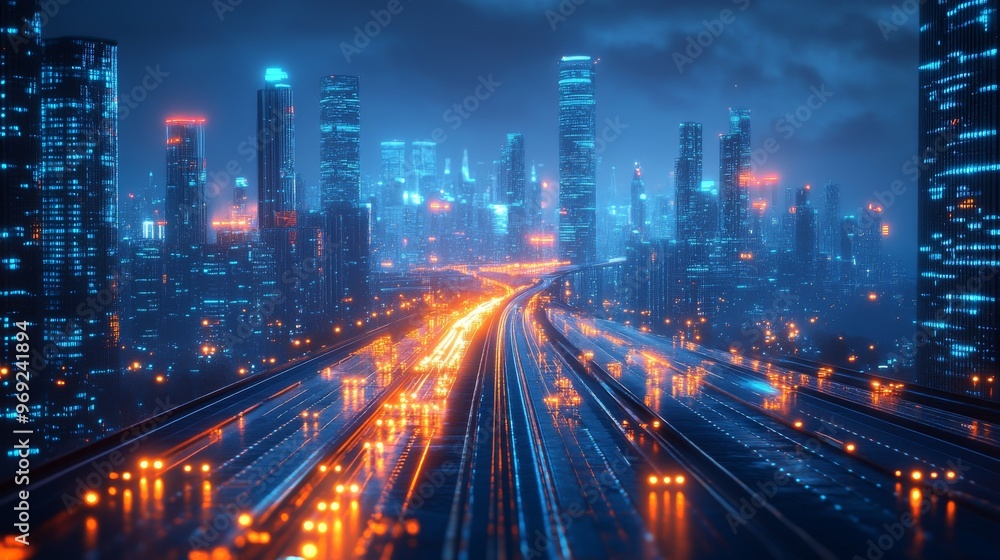 Self-healing nanotechnology used in smart cities: AI-managed nanobots repairing city infrastructure such as roads and bridges. Self-healing nanotechnology used in smart cities: AI-managed nanobots repairing city infrastructure such as roads and bridges.
