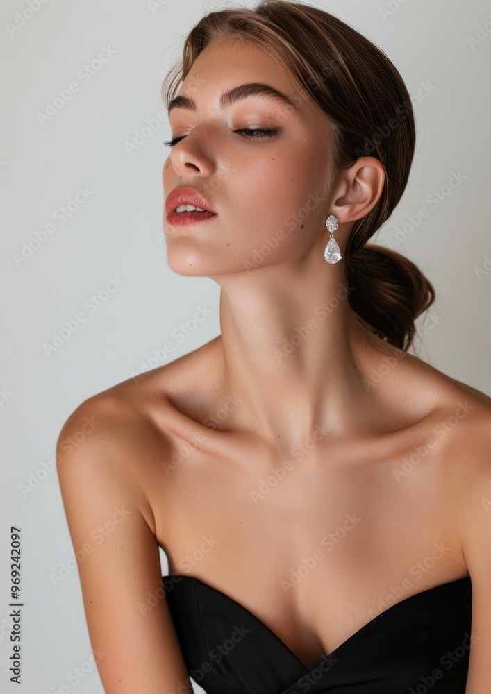 Obraz premium Diamond earrings photography woman accessories.