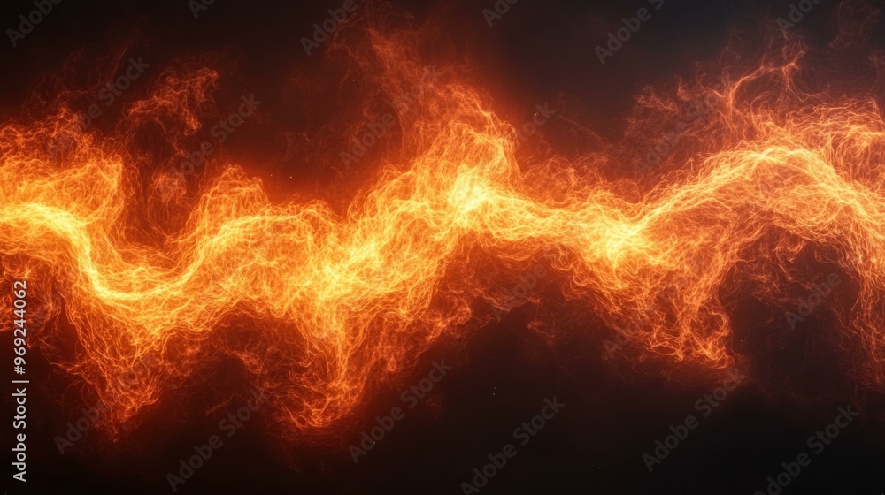 Fototapeta premium Dynamic Flow of Fiery Waves: An Abstract Exploration of Energy and Emotion