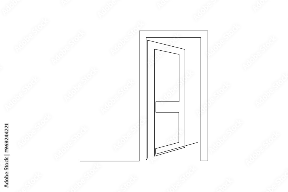house door continuous line vector illustration house door continuous line vector illustration