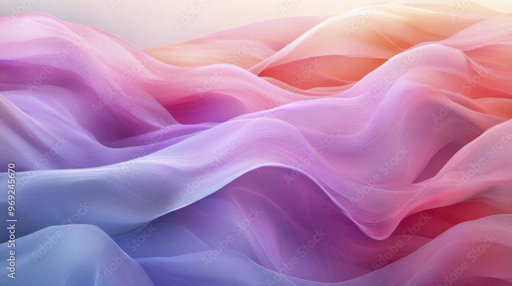 Soft pastel waves create serene and calming atmosphere in this abstract design Soft pastel waves create serene and calming atmosphere in this abstract design
