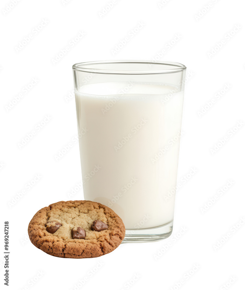A glass of milk beside chocolate chip cookie creates classic and comforting snack scene. creamy milk and warm, inviting cookie evoke feelings of nostalgia and satisfaction. A glass of milk beside chocolate chip cookie creates classic and comforting snack scene. creamy milk and warm, inviting cookie evoke feelings of nostalgia and satisfaction.