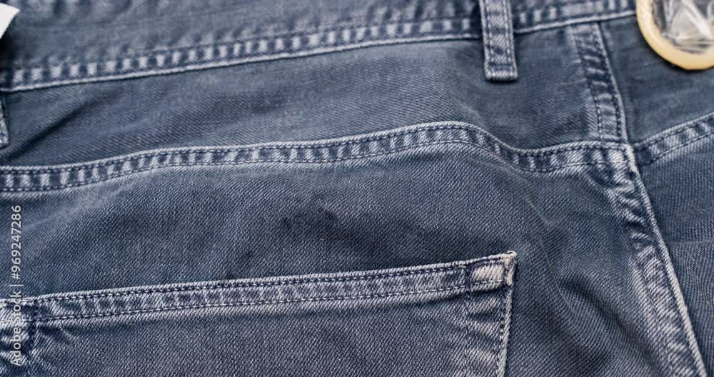 A stop-motion clip where a condom emerges from a jeans pocket, unfolds, and then floats away. Ideal for themes of safe sex, intimacy, or health awareness. A stop-motion clip where a condom emerges from a jeans pocket, unfolds, and then floats away. Ideal for themes of safe sex, intimacy, or health awareness.