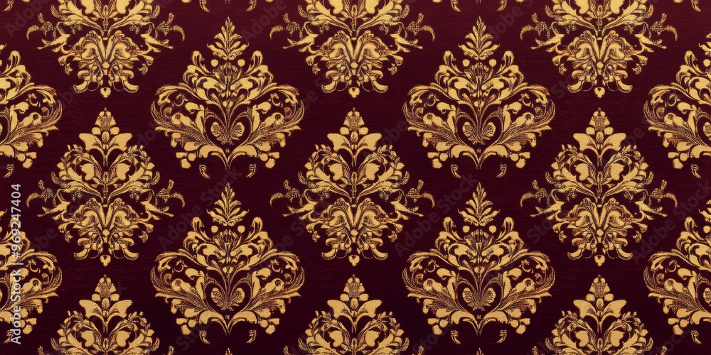 Red and gold ornate floral pattern. Red and gold ornate floral pattern.