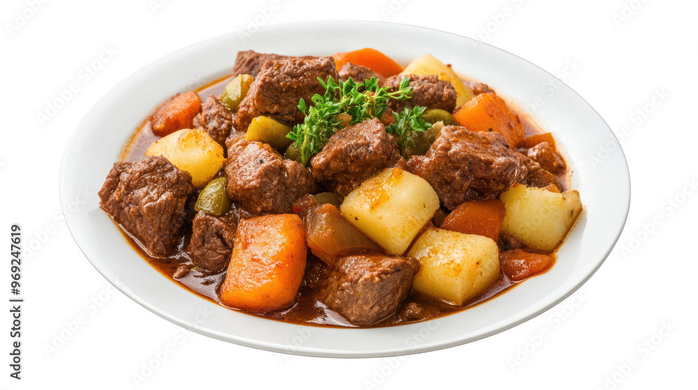 Hearty beef stew with tender chunks of meat, carrots, potatoes, and rich gravy, perfect for comforting meal. This dish is classic favorite for family gatherings. Hearty beef stew with tender chunks of meat, carrots, potatoes, and rich gravy, perfect for comforting meal. This dish is classic favorite for family gatherings.