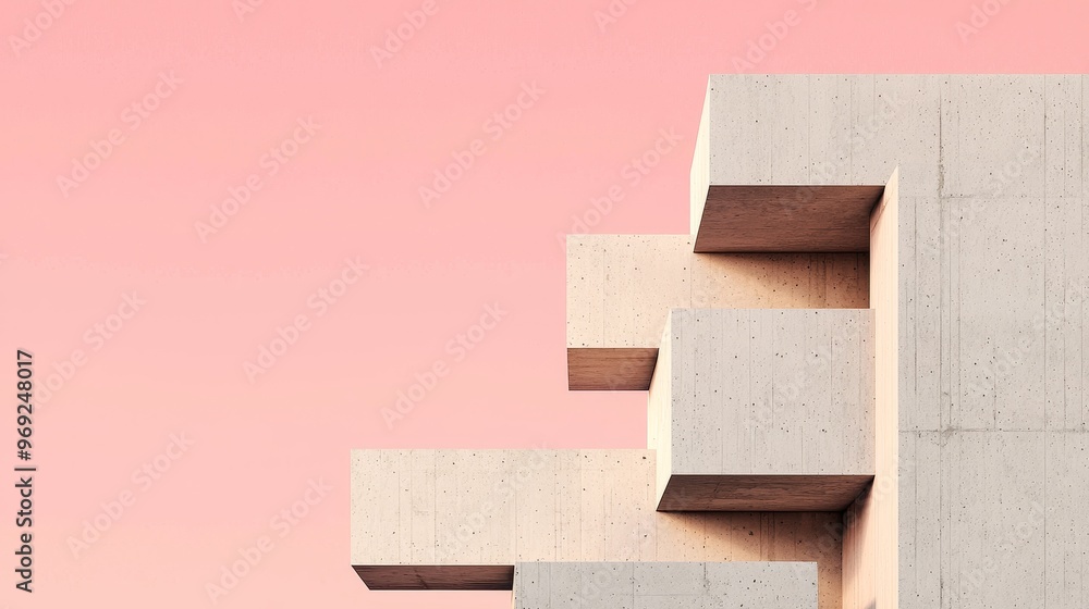 A stark Neo-Brutalist collage with raw concrete structures and bold geometric shapes A stark Neo-Brutalist collage with raw concrete structures and bold geometric shapes