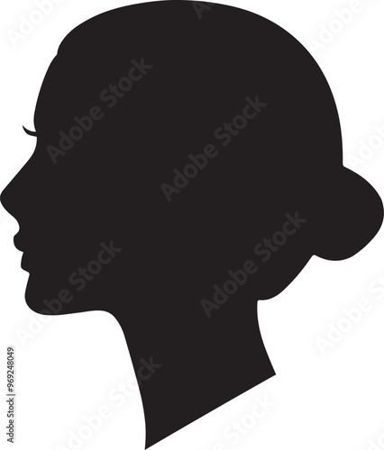 young woman profile silhouette. Vector illustration of face silhouette of woman isolated on white background. Face profile. side view face silhouette.