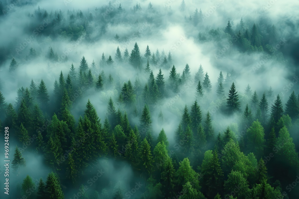 mystical fogshrouded pine forest viewed from above moody aerial landscape with misty tendrils weaving through dark evergreen canopy mystical fogshrouded pine forest viewed from above moody aerial landscape with misty tendrils weaving through dark evergreen canopy