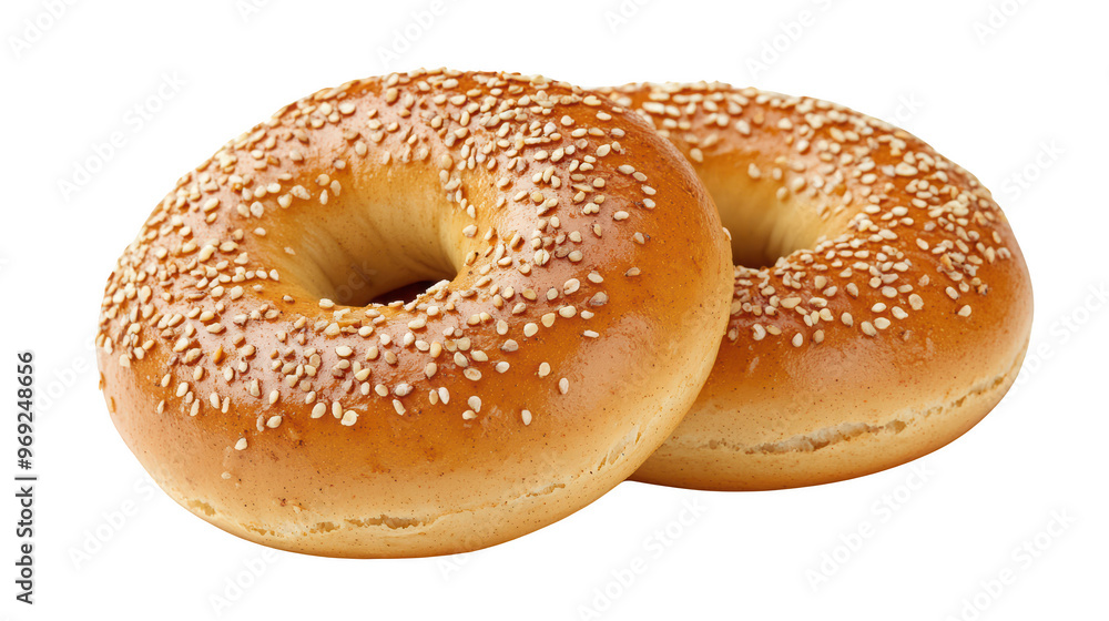 Freshly baked sesame bagels are delightful treat, perfect for breakfast or snack. Their golden brown crust and soft interior make them irresistible. Freshly baked sesame bagels are delightful treat, perfect for breakfast or snack. Their golden brown crust and soft interior make them irresistible.