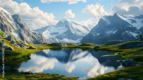 Scenic heart shape framing mountains and lake picture