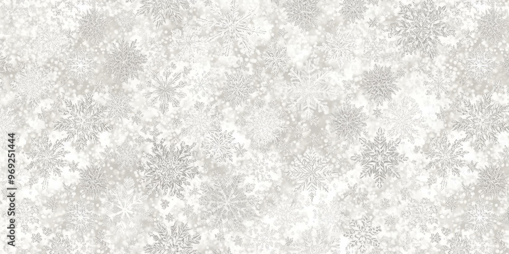 White snowflakes on a light gray background. White snowflakes on a light gray background.