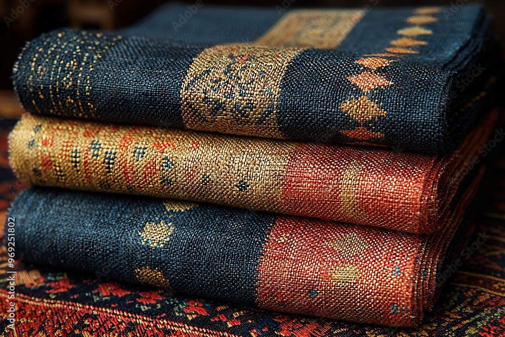 Intricate Elegance Traditional Thai Sin Fabric Weave Intricate Elegance Traditional Thai Sin Fabric Weave