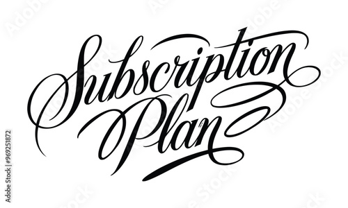 Subscription Plan Script Typography Vector Design - Elegant Handwritten Lettering Artwork