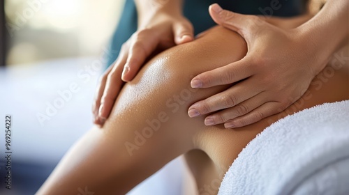 Wallpaper Mural Therapeutic Massage for Muscle Recovery: Patient Receiving Arm and Shoulder Massage to Relieve Tightness and Tension Torontodigital.ca