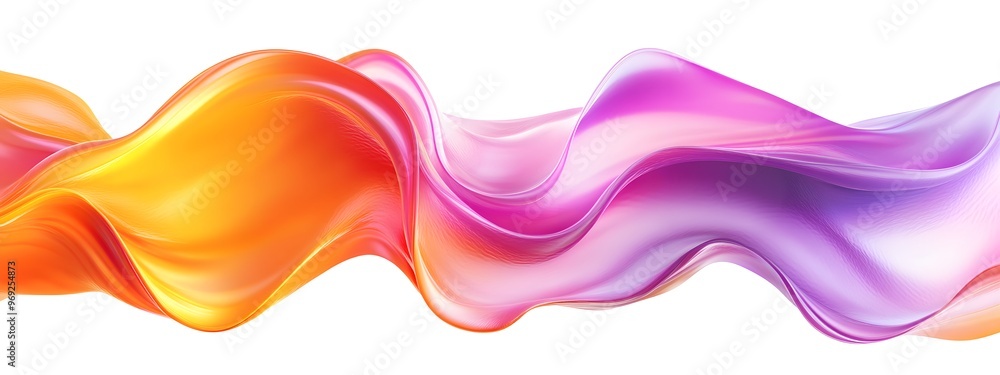 Fototapeta premium Colorful abstract fluid shape on a white background, a colorful liquid wave texture, soft color waves, a colorful glossy liquid wavy abstract design element
