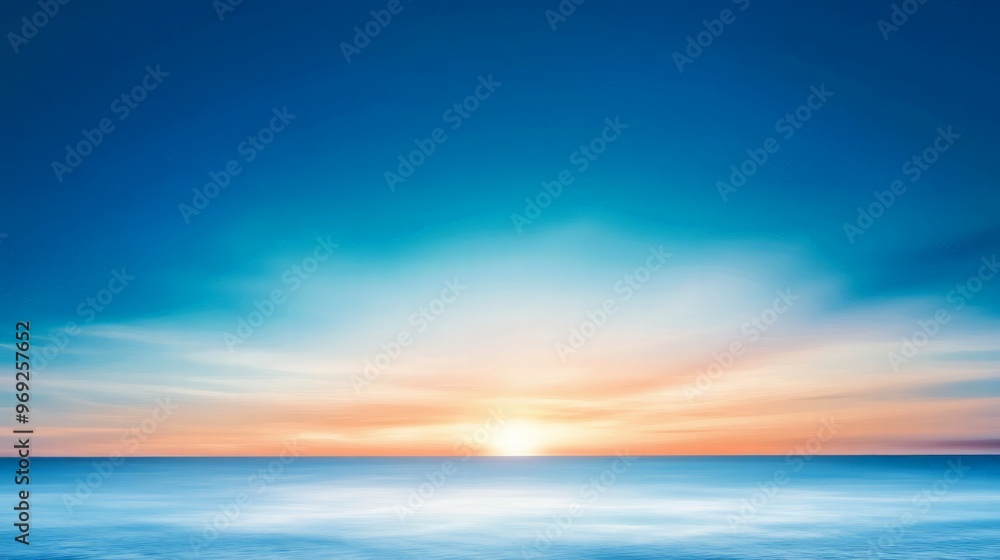 Fototapeta premium A smooth transition from deep navy to sky blue creating a serene and calming gradient background.