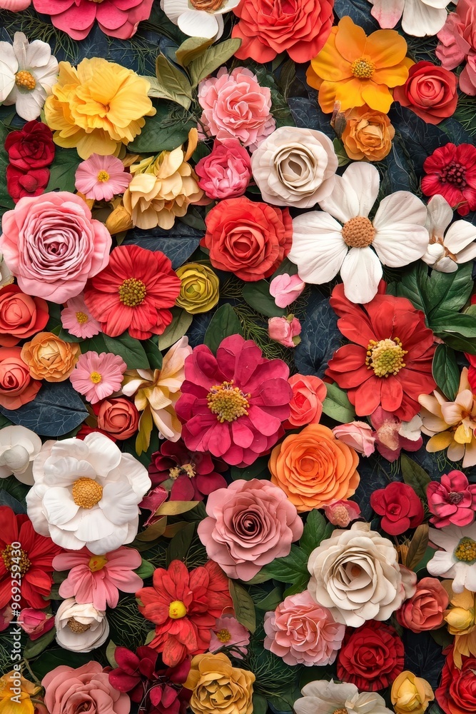 A layered collage where botanical elements overlap, creating a dense, multi-dimensional floral tapestry A layered collage where botanical elements overlap, creating a dense, multi-dimensional floral tapestry