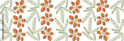 leaves decoration red berry chrismas day