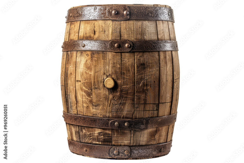 Obraz premium old wooden barrel isolated