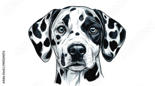 Dalmatian Color Peeking Dogs Color Image of a Dalmatian isolated on white background