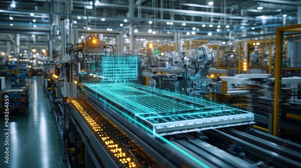 Smart factories with AI-enhanced systems for managing energy efficiency: AI optimizing machines and processes to reduce energy consumption in production lines. Smart factories with AI-enhanced systems for managing energy efficiency: AI optimizing machines and processes to reduce energy consumption in production lines.