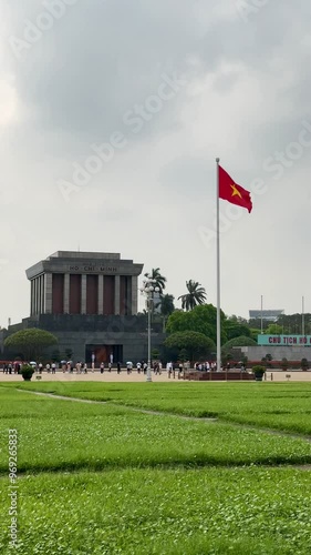 Exploring the solemn beauty of Ho Chi Minh Mausoleum in Hanoi, Vietnam during the day