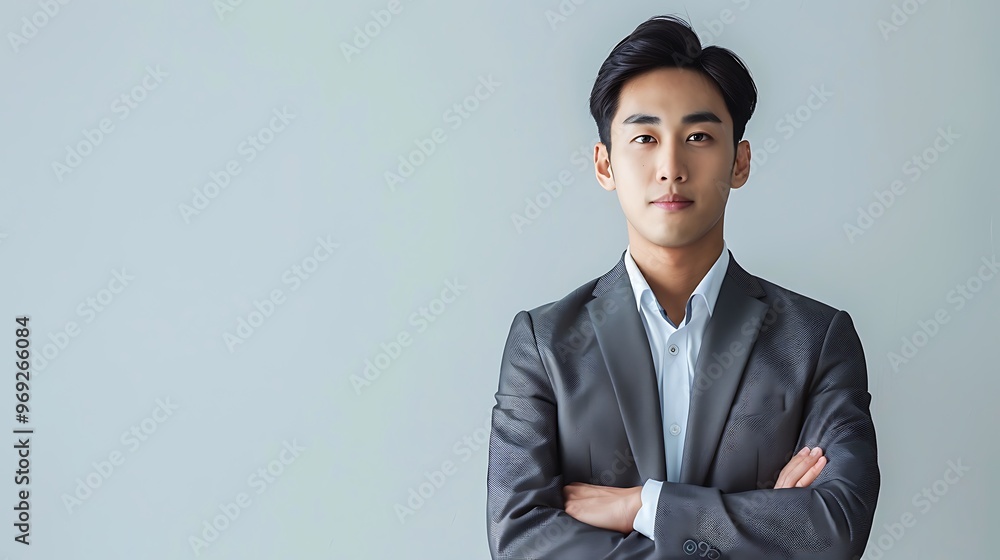 Young Asian Businessman on White Background, Business Theme, Professional, Portrait Shot, Plain Office Background Young Asian Businessman on White Background, Business Theme, Professional, Portrait Shot, Plain Office Background