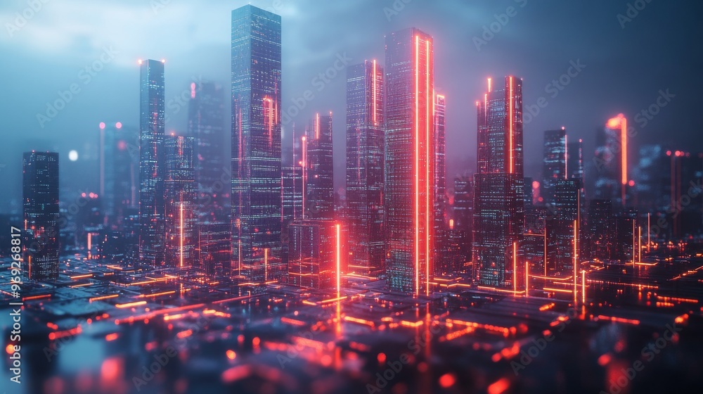 Smart grids managed by AI ensuring optimal energy distribution in urban areas: A futuristic city grid where energy is distributed efficiently by an AI system. Smart grids managed by AI ensuring optimal energy distribution in urban areas: A futuristic city grid where energy is distributed efficiently by an AI system.